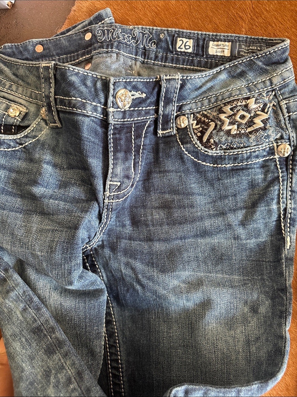 Miss Me Blue Embroidered bootcut Jeans Duo - Picture 3 of 7